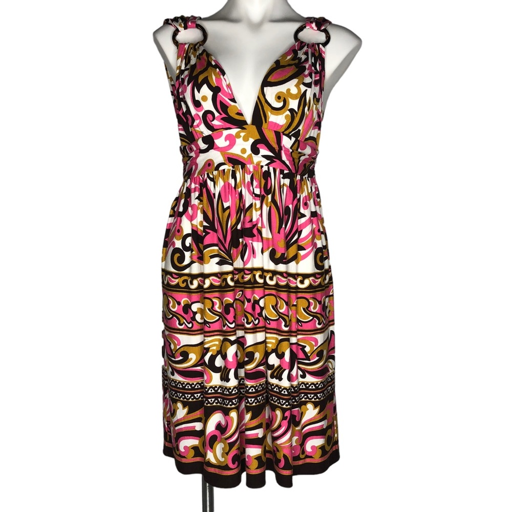 Milly Multicolored Retro Print Sundress - image 1